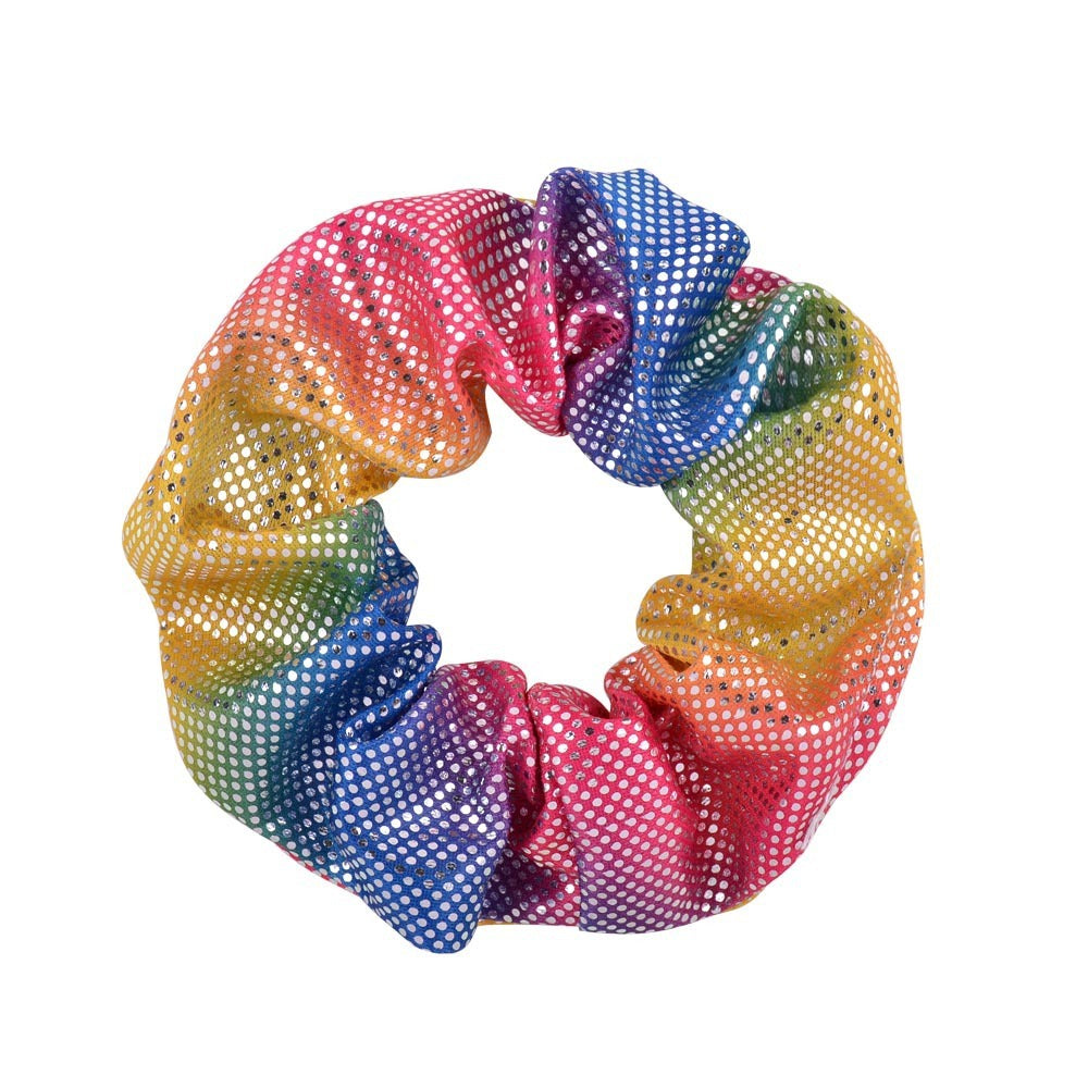 16 Color Laser Cloth Hair Ring Bronzing Two-tone Gradient Pork Intestine Circle Head Flower