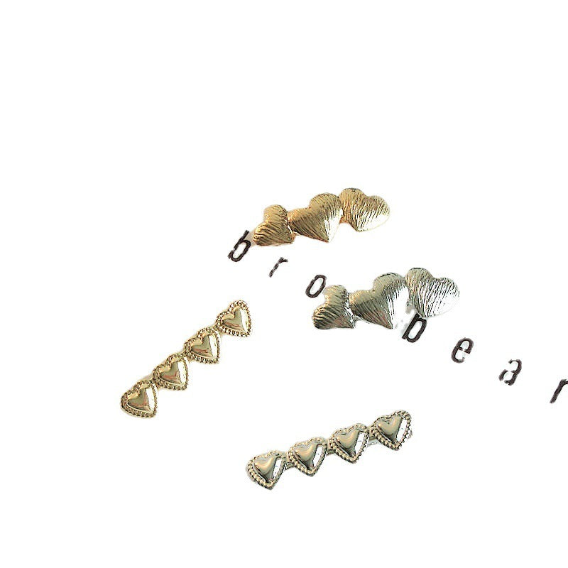 South Korea Retro Japanese French Online Sensation Heart Duckbilled Hair Clip