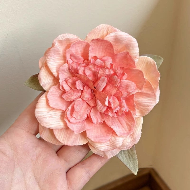 Women's Peony Headdress Barrettes Side