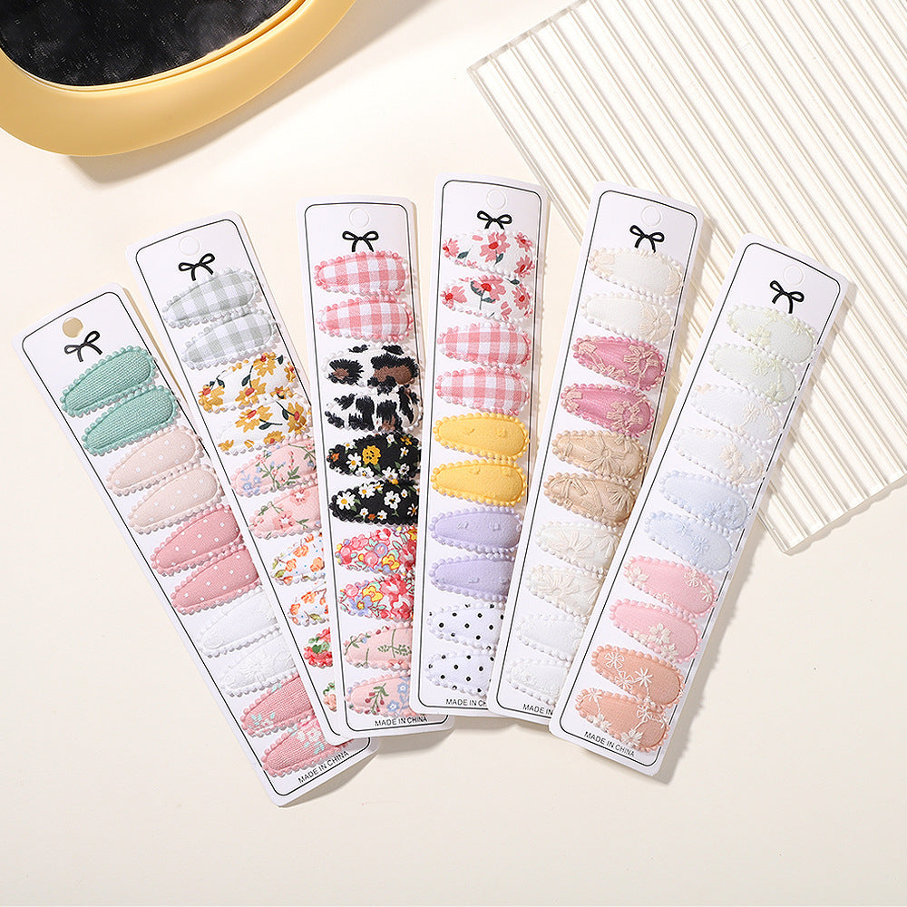 Children's Small Size BB Clip Fabric Embroidery Hair Clip