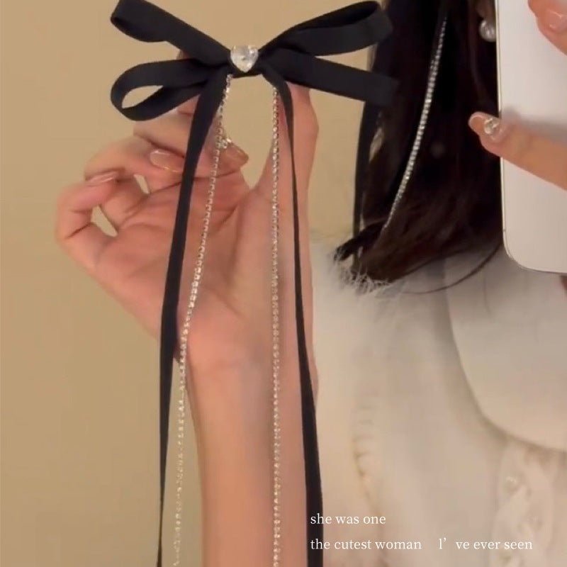 Ribbon Bowknot Barrettes Girl Versatile Double Twist Hair Clip Headdress