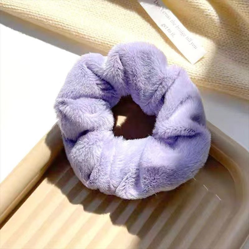 Plush Hair Ring Large Intestine Ring Candy Color Hair Rope