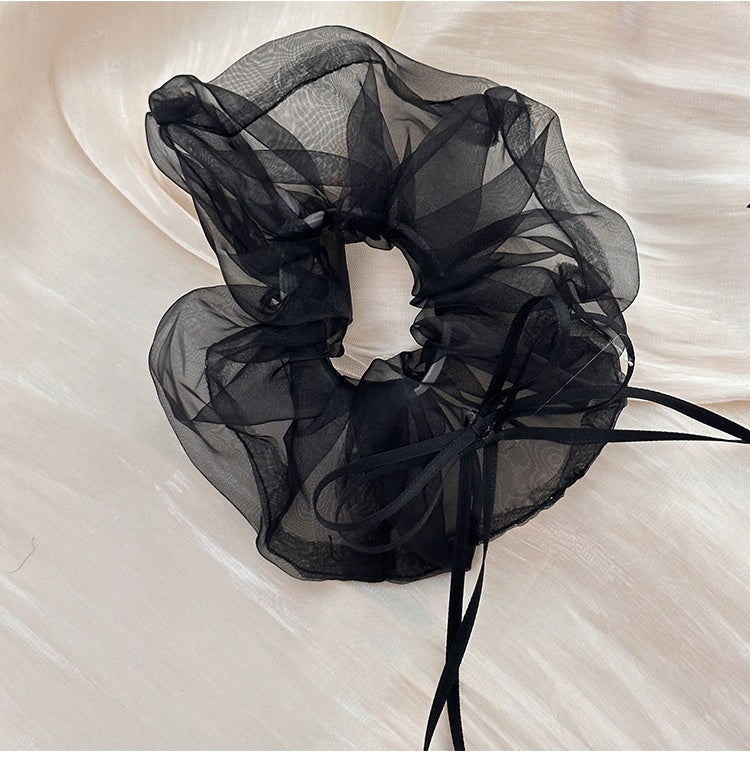 Female Ribbon Seersucker Ballet Style Bowknot Hair Ring