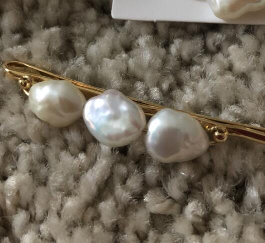 Handmade Natural Fresh Water Baroque Pearl Barrettes