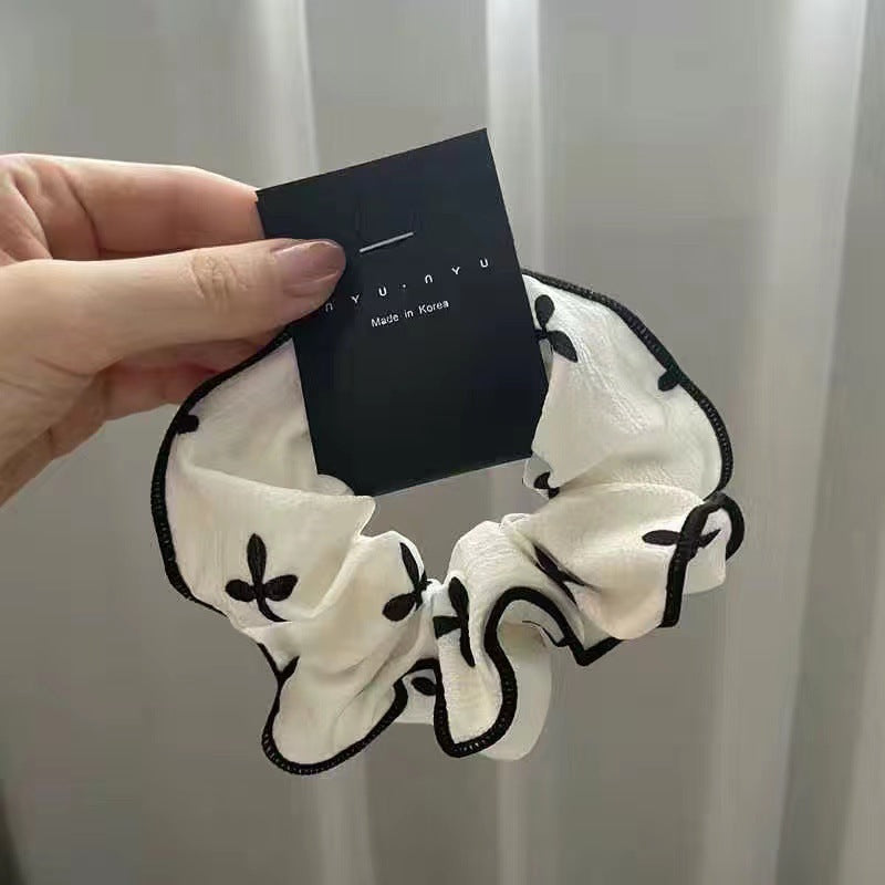 Large Printed Simple Round Edge Large Intestine Hair Ring