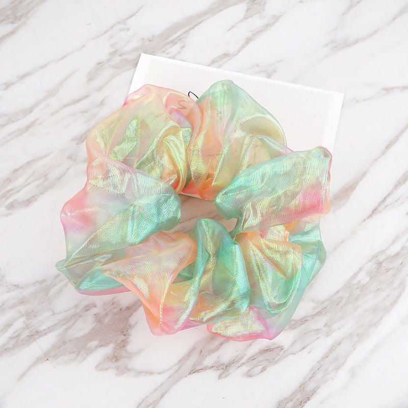 Pig Large Intestine Hair Ring European And American Mesh Colorful Mixed Color
