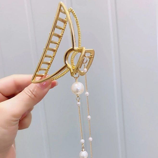 Best Metal Bow Pearl Pendant Hair Clip