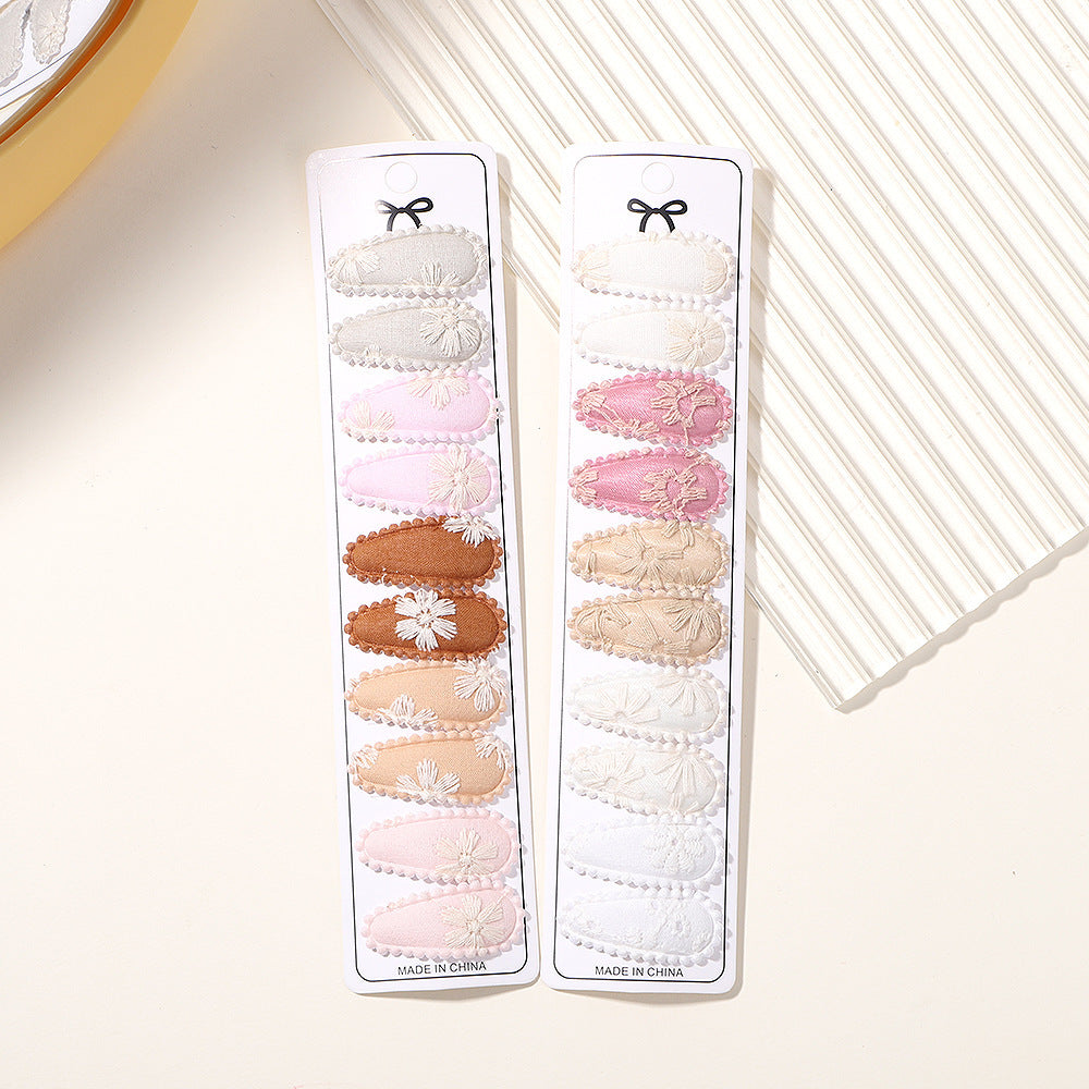Children's Small Size BB Clip Fabric Embroidery Hair Clip