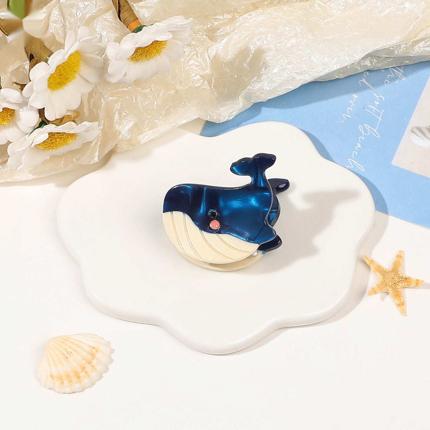 Handmade Acetic Acid Small Hair Clip Marine Life
