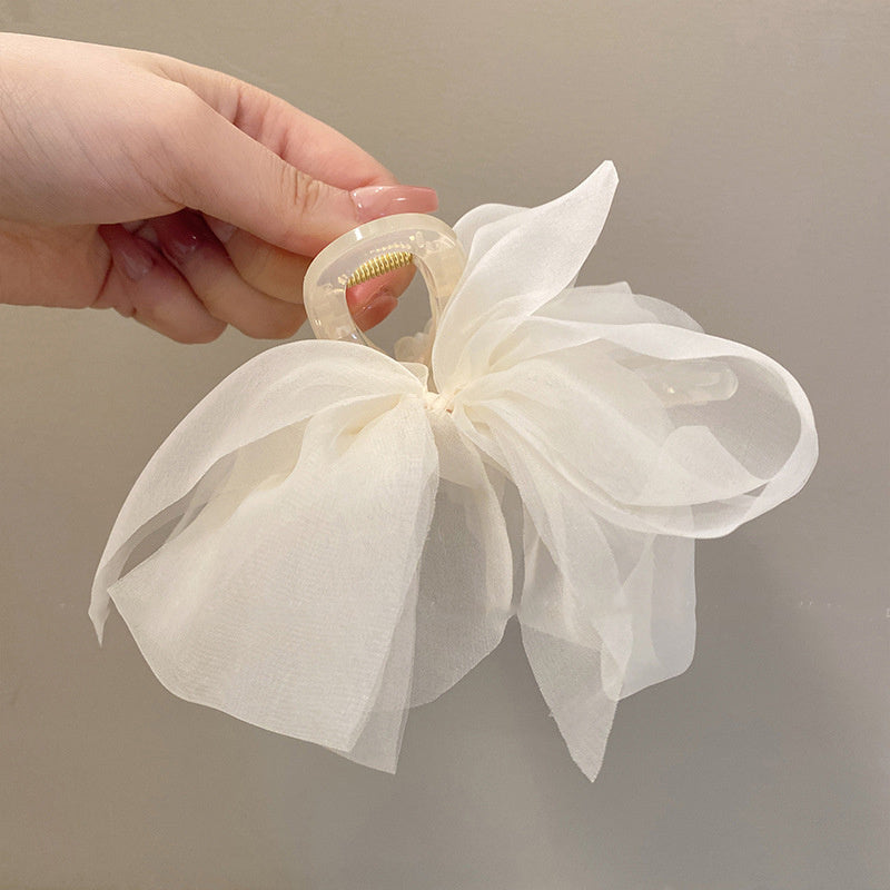 Mesh Bow New Headwear Temperament Large Hair Clip