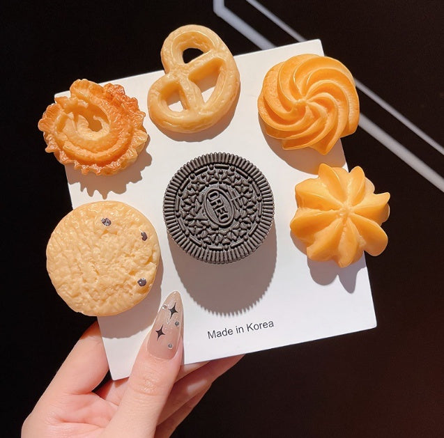 Cartoon Cute Cookies Barrettes Simulation Food Funny Quirky Bang Side Clip Sweet Girl Hairpin Hair Ornaments