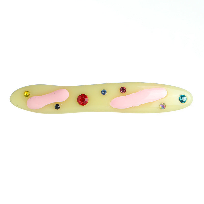 Women's Candy Color Resin Diamond Drop Oil Barrettes