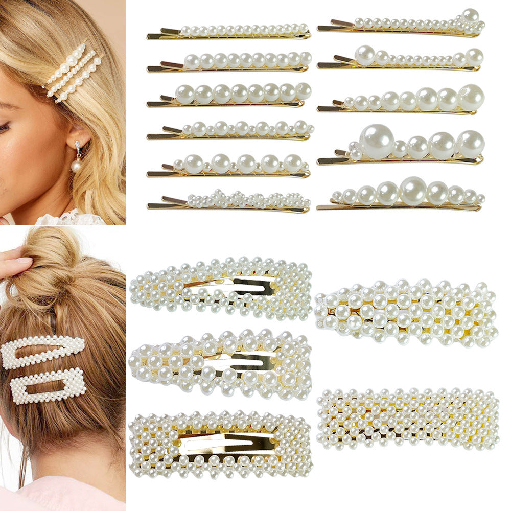 Popular Best Hair Accessories Pearl Barrettes Updo BB Clip Shredded Hairpin Fishing Thread Hand-woven Hair Clip Bang Side Clip