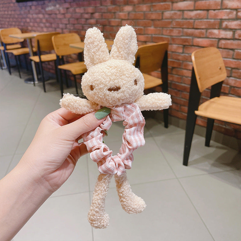 Simple And Cute Bear Plush Large Intestine Hair Ring