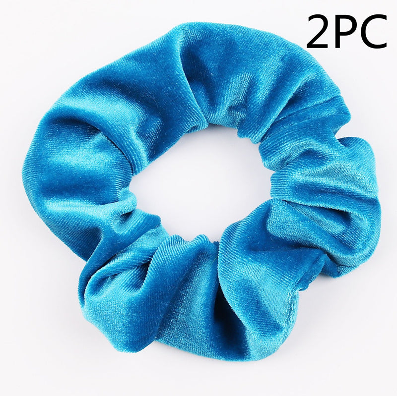 Fashion New Velvet Tencel Pocket wallet Hair Scrunchies Retro Zipper Large Intestine Elastic Hair Band