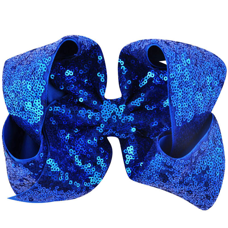 Women's Solid Color Sequin Big Bow Hair Clip