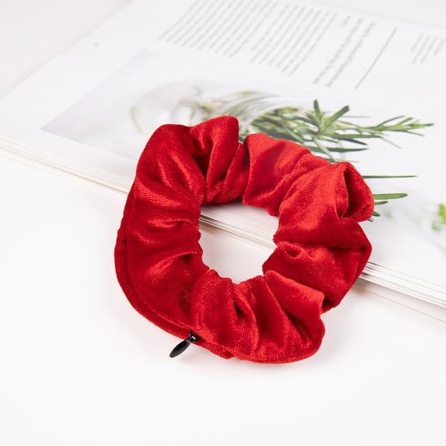 Invisible Zipper Suede Large Intestine Hair Ring