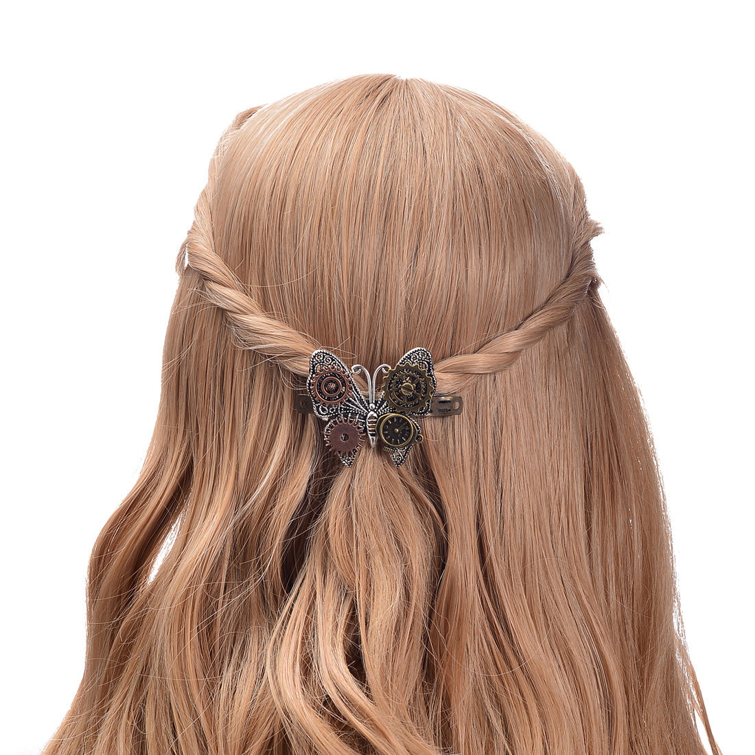 Best Steampunk Gear Alloy Butterfly Spring Clip Barrettes