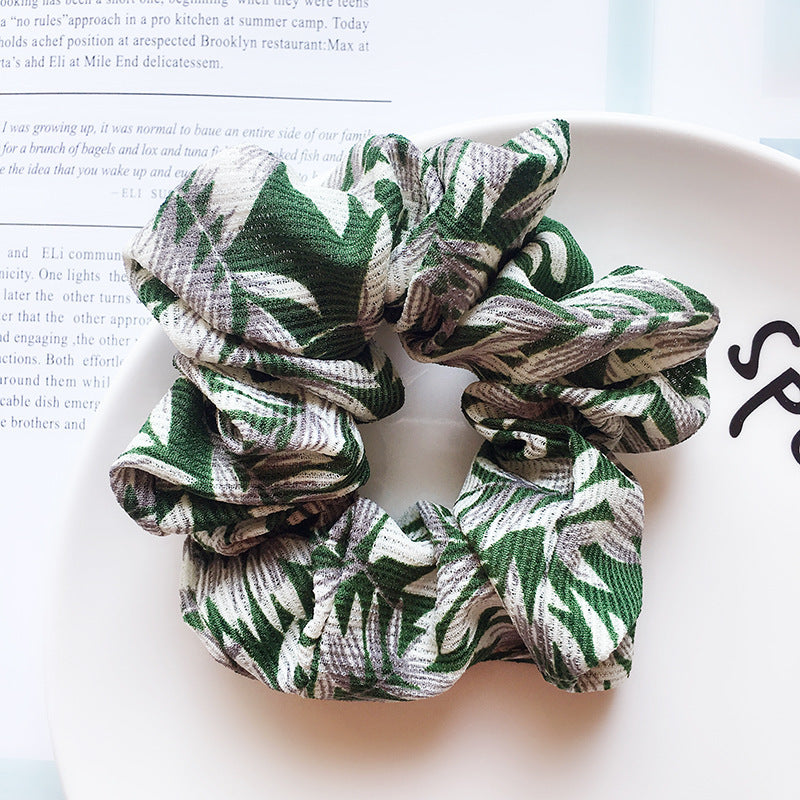 Floral Flamingo Large Intestine Hair Ring Cloth Headdress Flower Chiffon