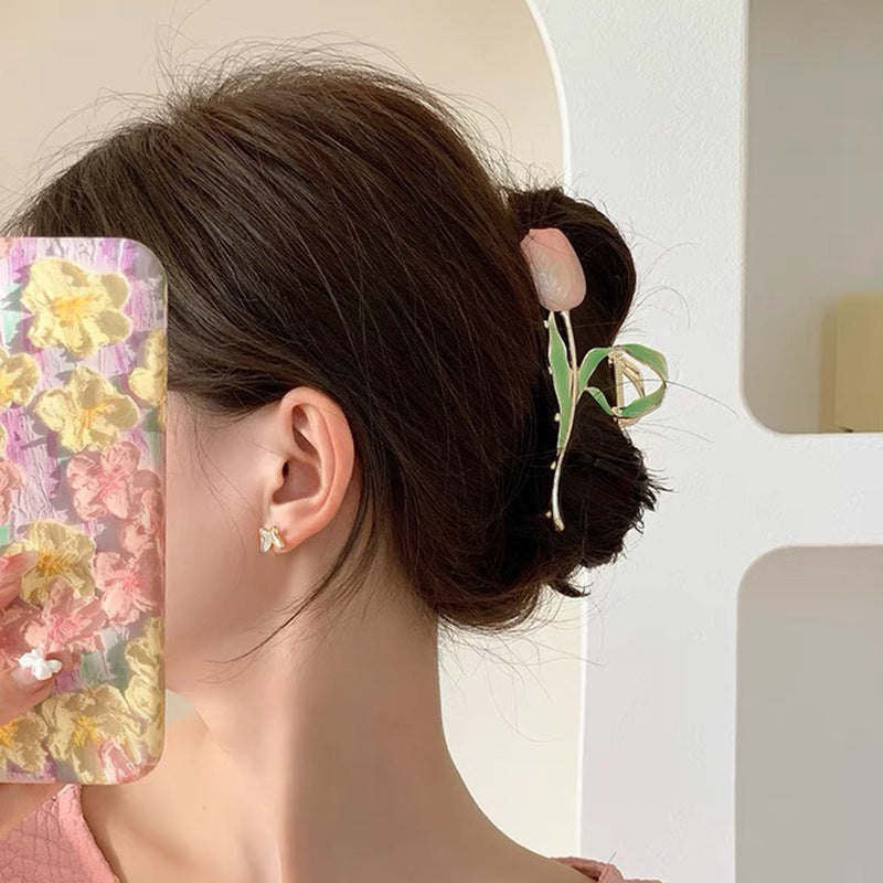New Tulip Flower Hair Clip Simple And Versatile