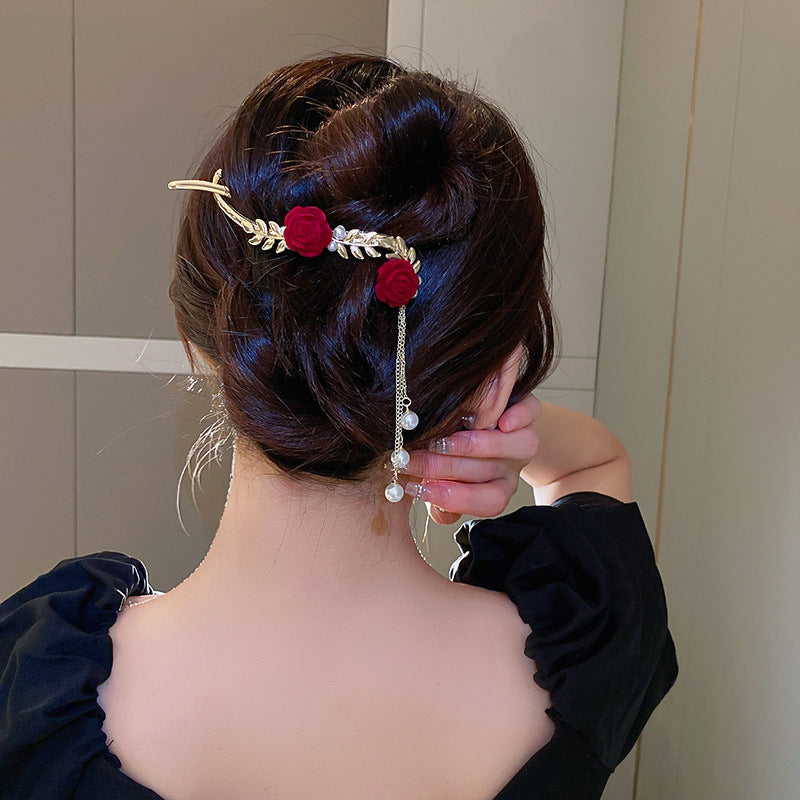 Best Korean Temperament Rose Wheat Ear Hair Clip