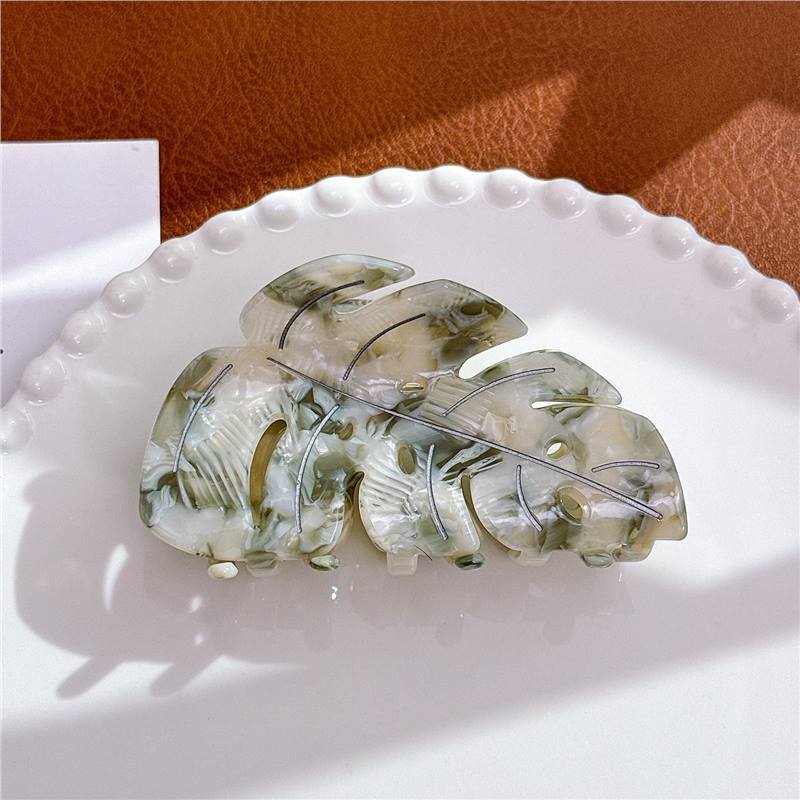 Creative Decorative Colorful Acetate Leaves Barrettes