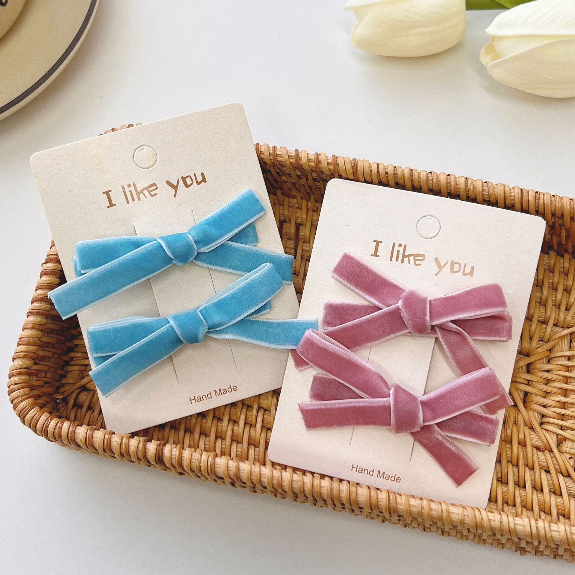 Simple Elegant Girl Velvet Bow Hair Clip Headdress