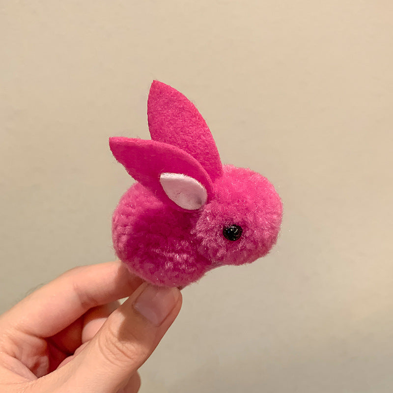 Cute Bunny Three-dimensional Barrettes Children's Plush Clip