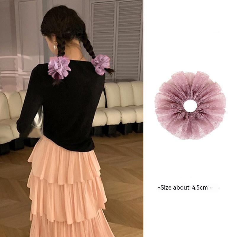 Women's Temperament Mesh Polka Dot Large Intestine Hair Ring