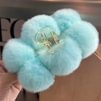 PINRex Rabbit Hair Ball Clip Large Hairpin Headwear