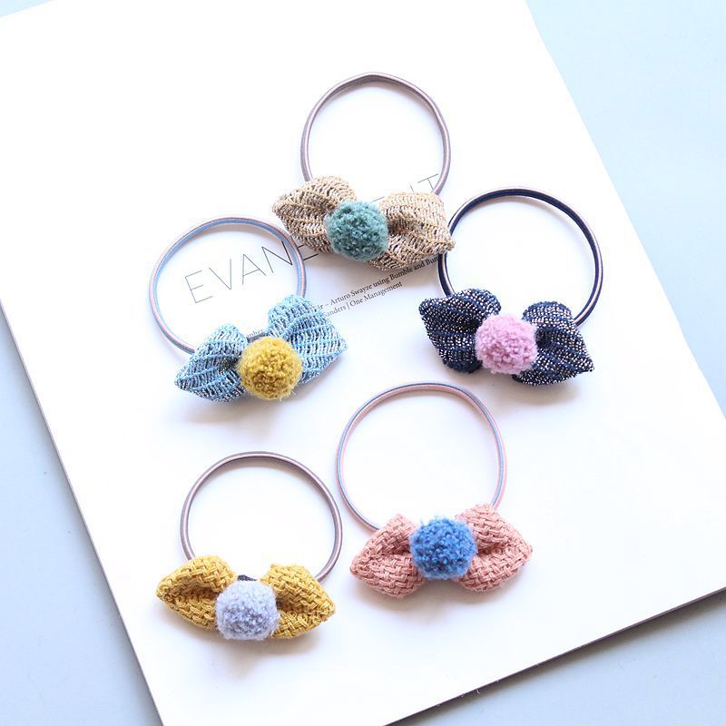 Children's Parent-child Hair Ball Cotton And Linen Bow Hairpin Princess BB Clip