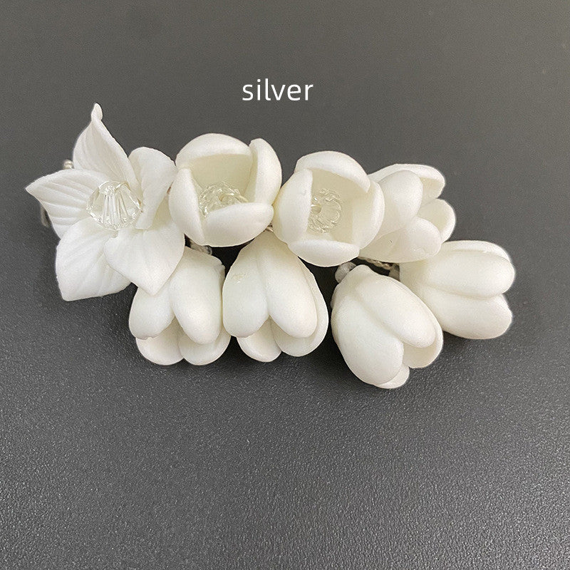 Wedding Bridal Headwear Hair Clip Pastoral Ceramics