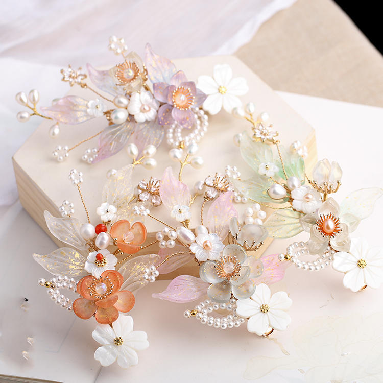 Ancient Style Handmade Hair Crown Fringed Gradient All-match Hair Accessories
