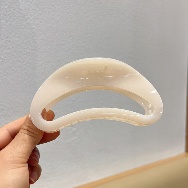 Simple Large Hollow Jelly Crescent Barrettes