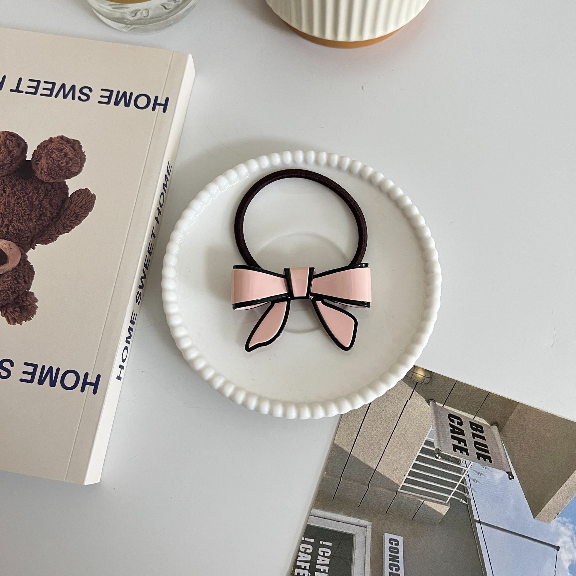 French Retro Acetate Bowknot Hair Ring