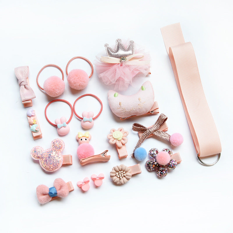 Children's Headdress Hair Clip Set Fabric Baby Hair Rope Side Clip