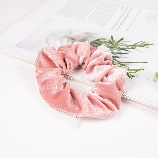 Invisible Zipper Suede Large Intestine Hair Ring
