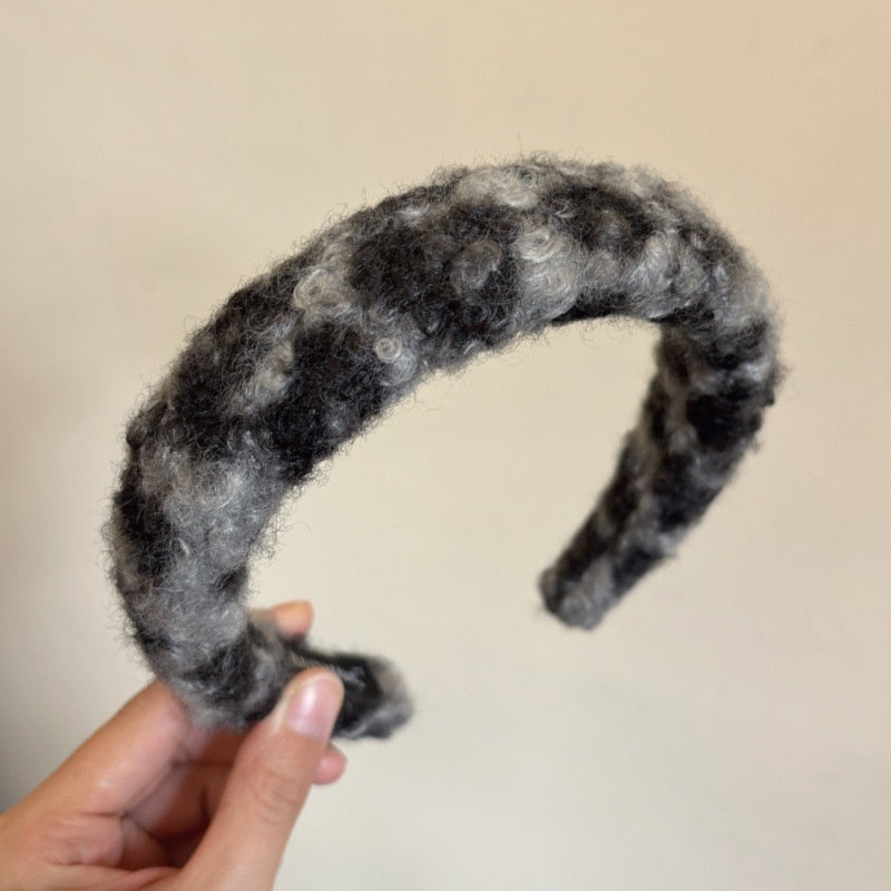 Autumn And Winter Plush Leopard Bow Balls Clip Temperament Female Updo Shark Clip