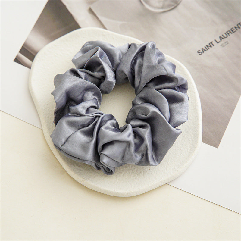 Pure Satin Fabric Large Intestine Hair Ring Women's Simple Rubber Band Hair Accessories