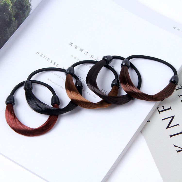 Korean Style Fashion Wig Elastic Hair Ring Straight Hair Rope Jewelry Headdress