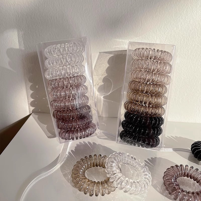 9 Boxed Gradient Gray Phone Line Hair Ring
