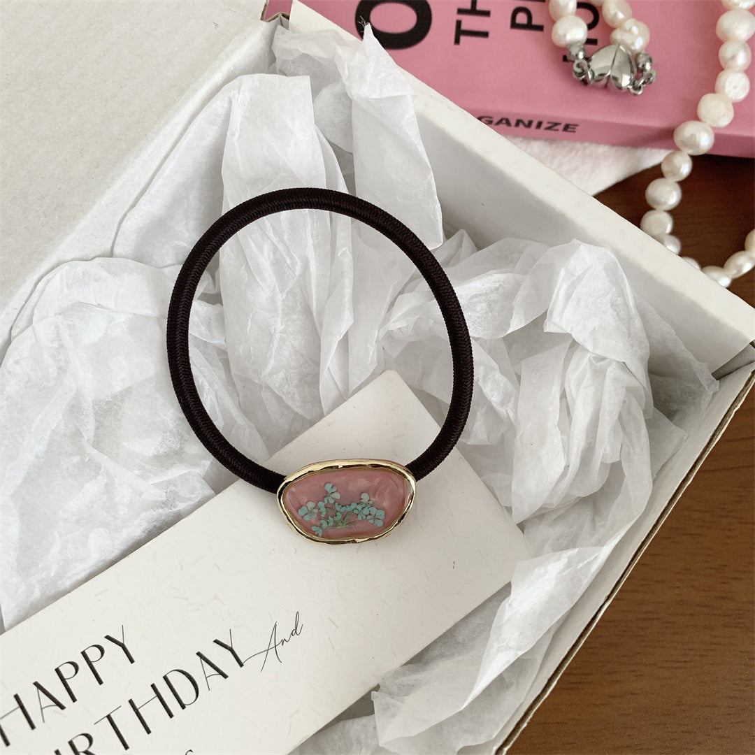 Sweet Dripping Oil Eternal Flower Hair Ring Niche