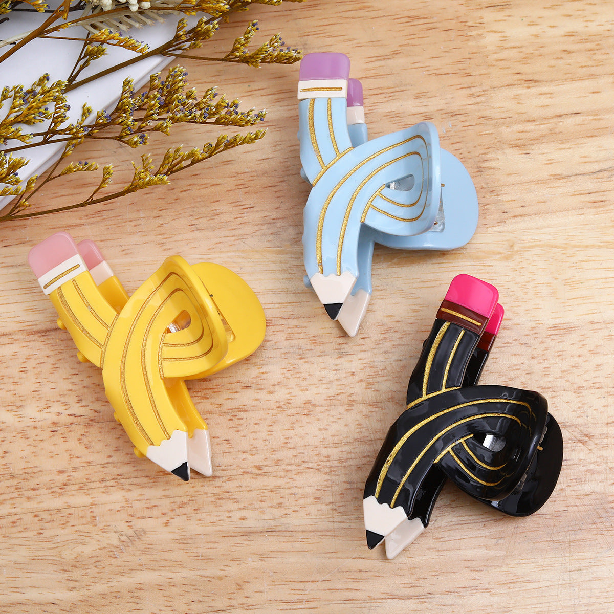 Pencil Twisted Versatile Personality Shark Clip Barrettes