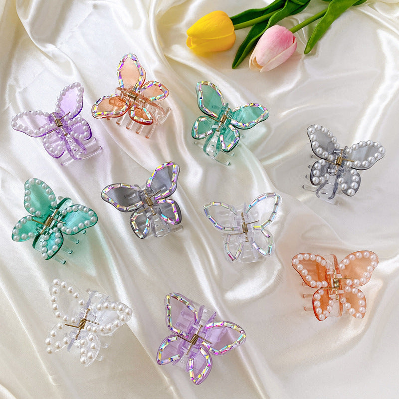 Medium Butterfly Shape Pearl Fancy Pearl Jelly Palette Hair Clip