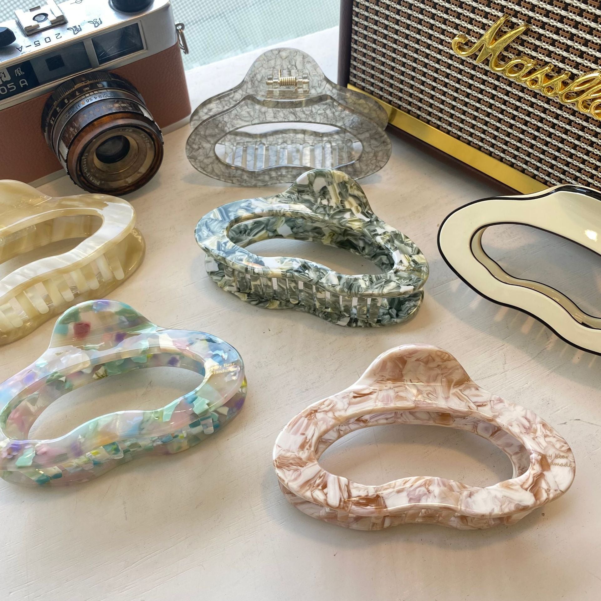 Large Cloud Acetate Thickened Barrettes