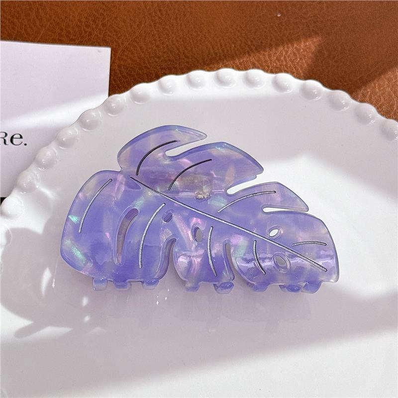 Creative Decorative Colorful Acetate Leaves Barrettes
