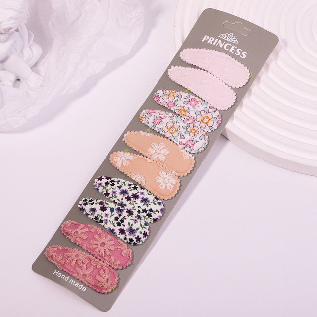 Women's Fashion Embroidered Print Teardrop Hair Clip