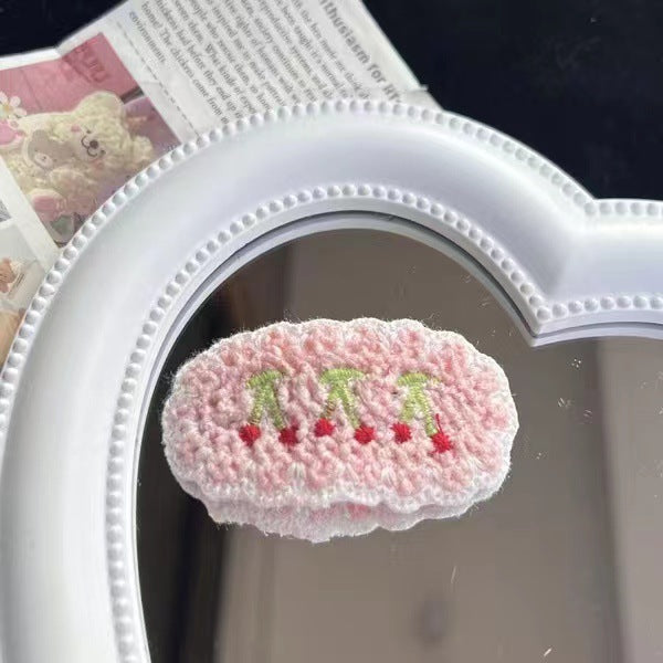Versatile Knitted Yarn Sweet Flower Hair Clip