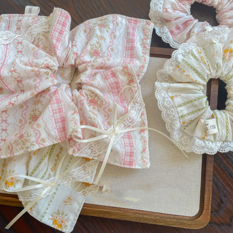English Sweet Girl Large Intestine Hair Ring Original
