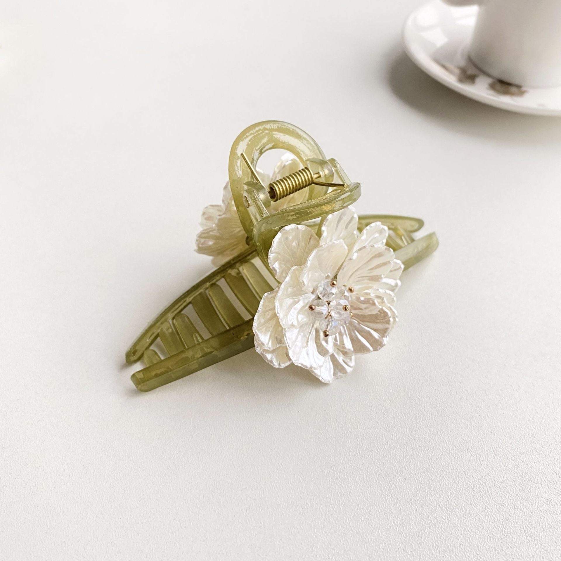 Summer Camellia Barrettes Flower Back Head Head Clip